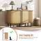 Costway 47" Sideboard Buffet Cabinet with Sliding Tambour Doors Adjustable Shelves Oak